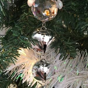 Silver Snowman Ornament with Bells